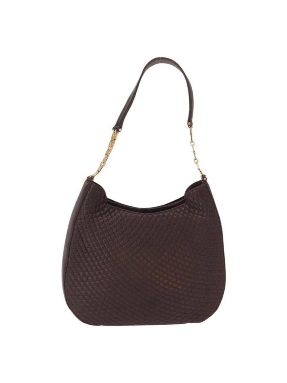 Authentic BALLY Shoulder Bag Leather Brown Gold - Picture 10 of 16